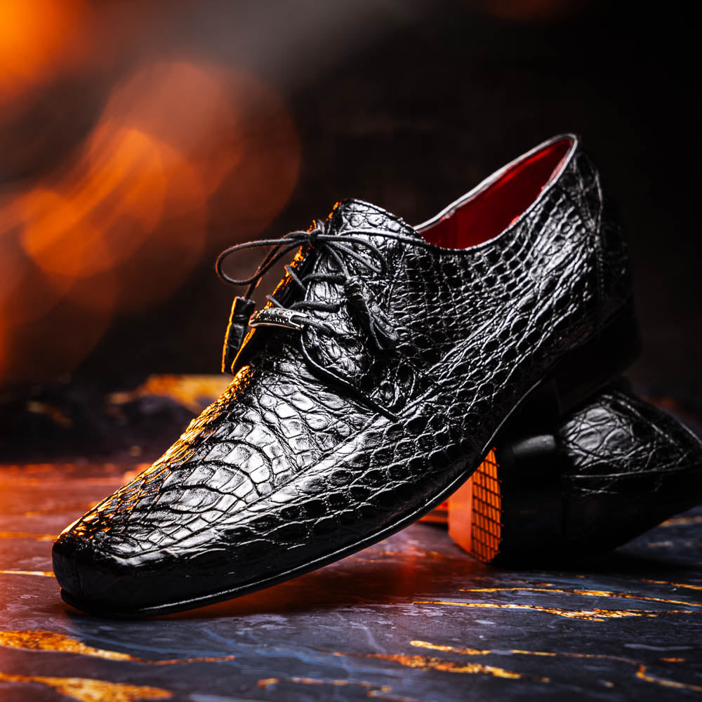 Marco Di Milano Leonardo Caiman Crocodile Derby Black
