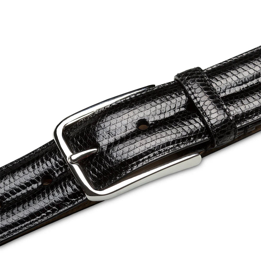 Mezlan Classic Lizard Belt Black