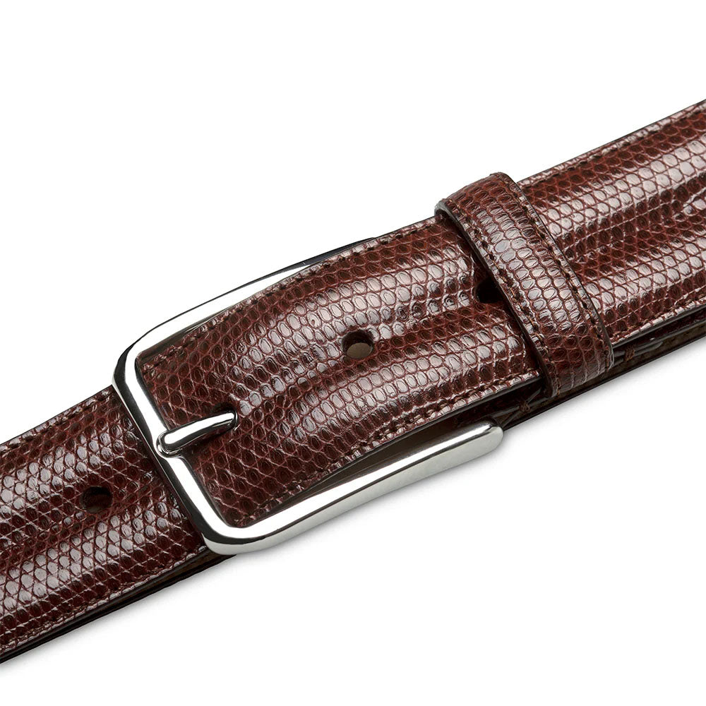 Mezlan Classic Lizard Belt Dark Brown