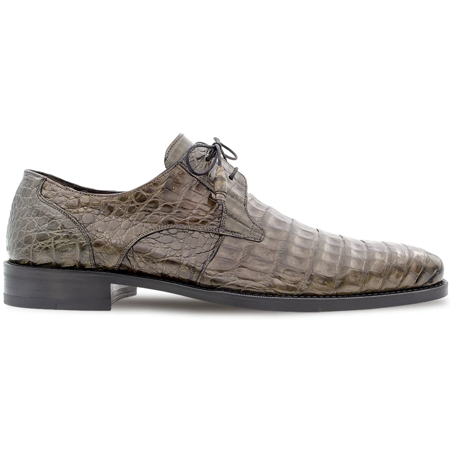 Mezlan Anderson Crocodile Derby Shoes Gray