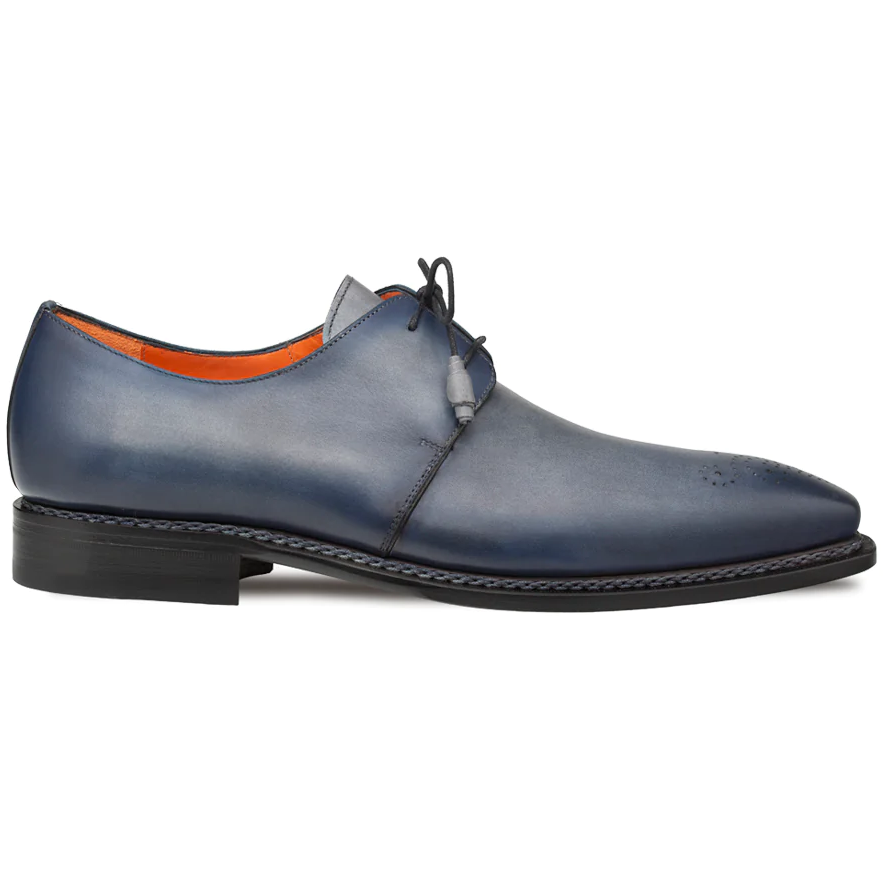 Mens Mezlan black Leather Derby Principe Patina