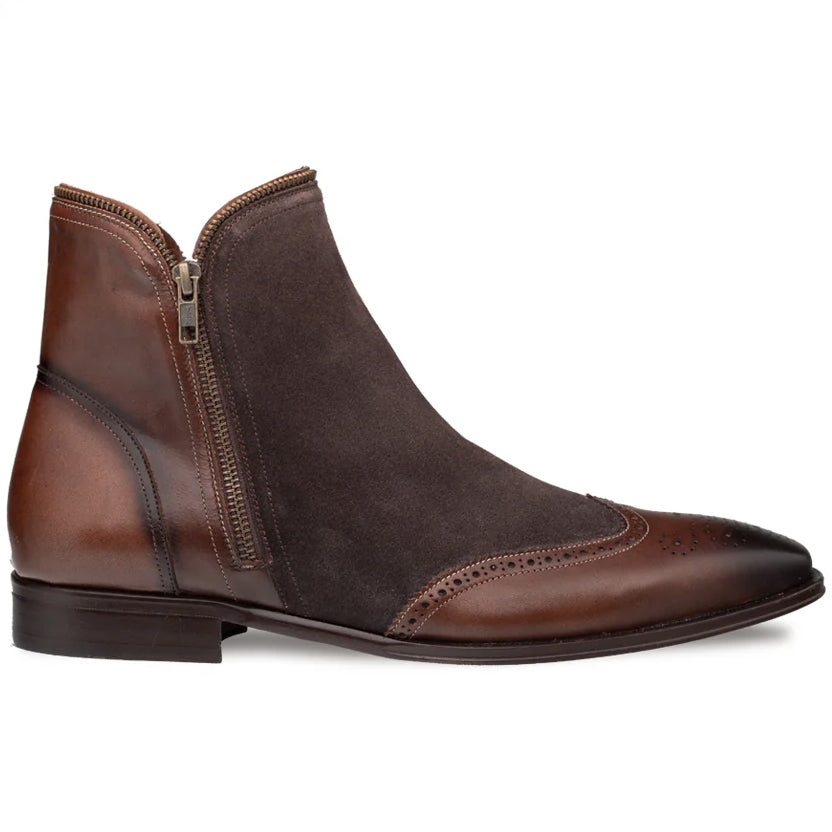 Mezlan Camilleri Calf / Suede Zip Boot Brown (21343)