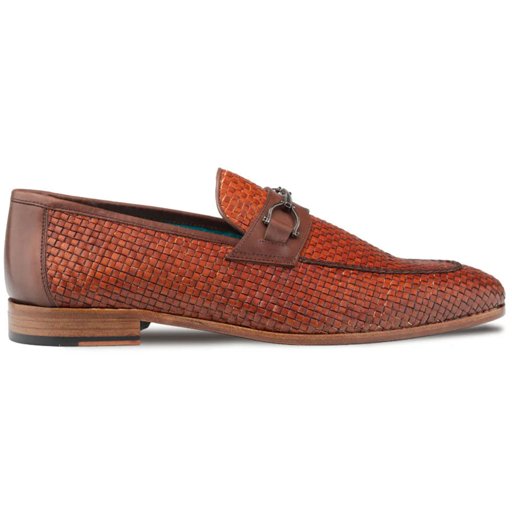 Mezlan Salva Woven Slip On Cognac / Brown| MensDesignerShoe.com