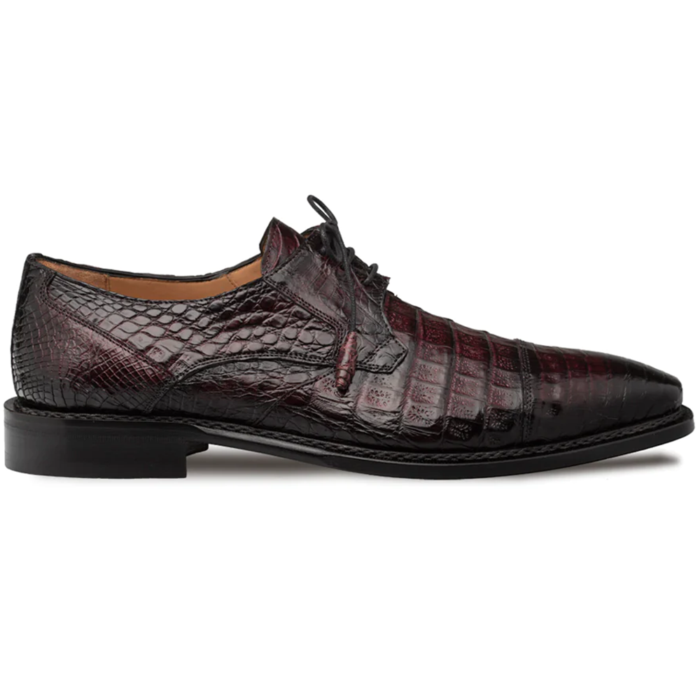 Mezlan Giovane Fuscus Crocodile Cap Toe Derby Burgundy (50032-F)