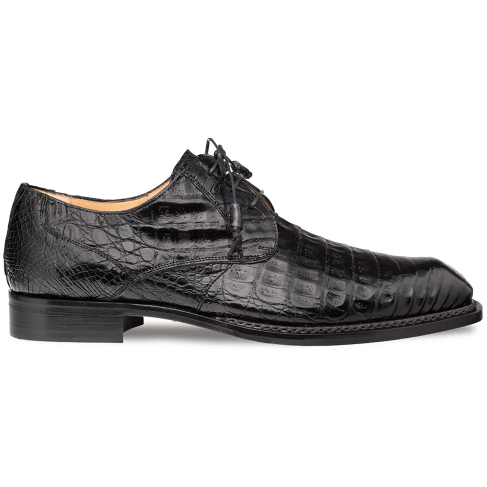 Men's Cratos Genuine Crocodile Black Derby Shoes  By Mezlan Made In Spain Brand