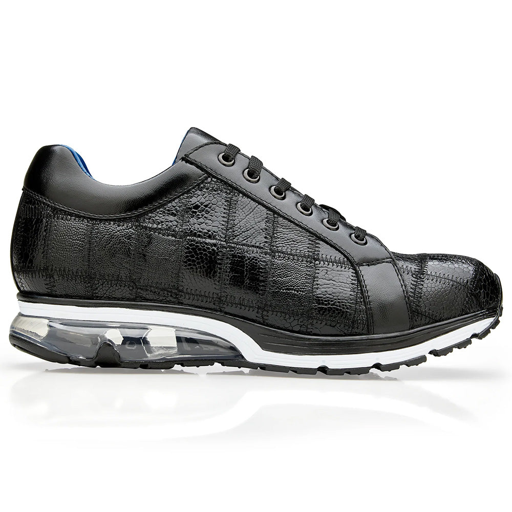 Belvedere Magnus White Patchwork Ostrich Leg Sneaker for Men
