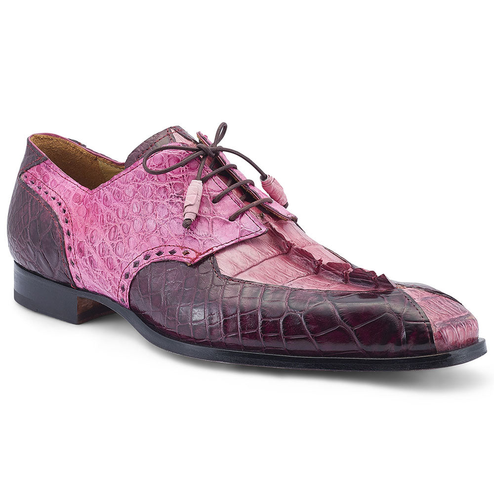 Mauri 3237 Groove Alligator / Hornback Tail Shoes Pink / Burgundy