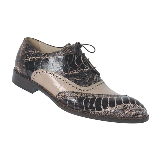 Mauri 4399 Ostrich Leg Shoes Brown/Champagne
