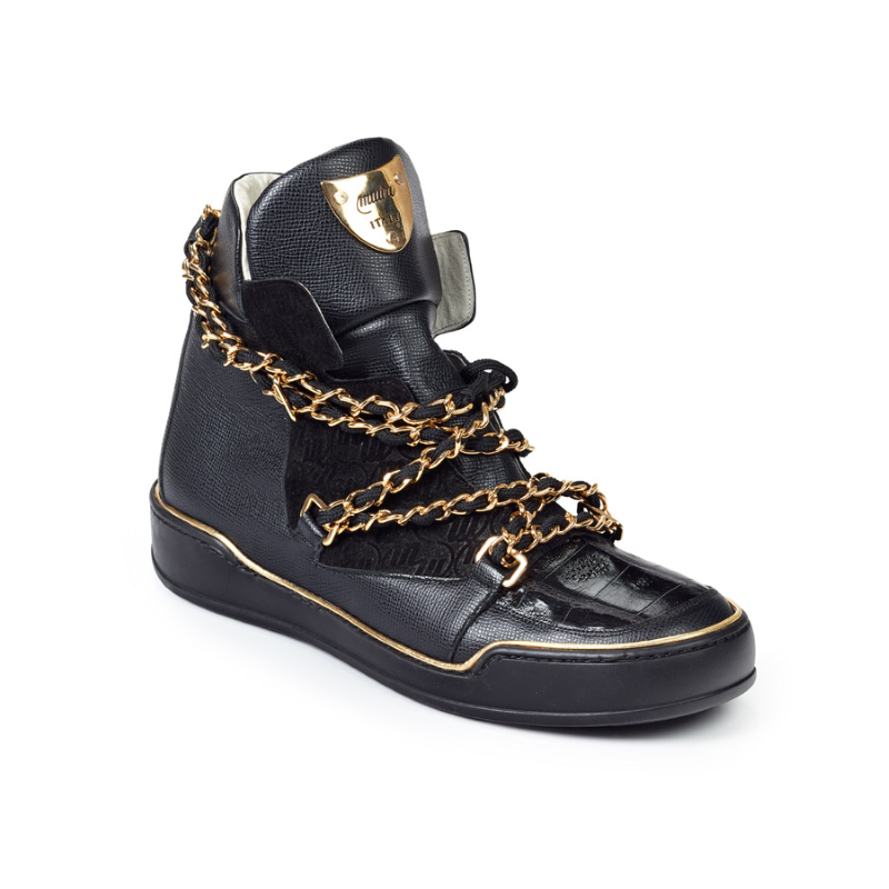 Mauri 8683 S Calfskin / Crocodile / Suede Black  display picture 1