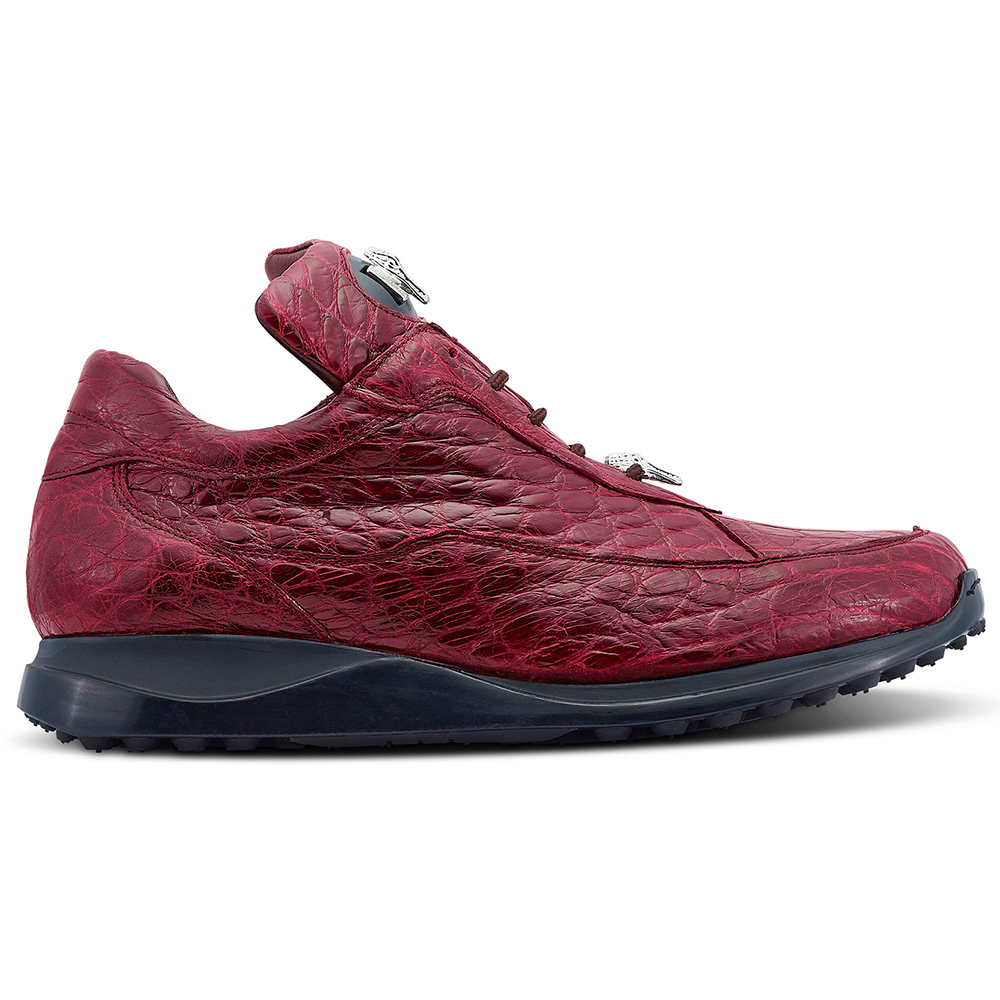 Mauri 8900/2 Alligator Sneakers Ruby Red | MensDesignerShoe.com
