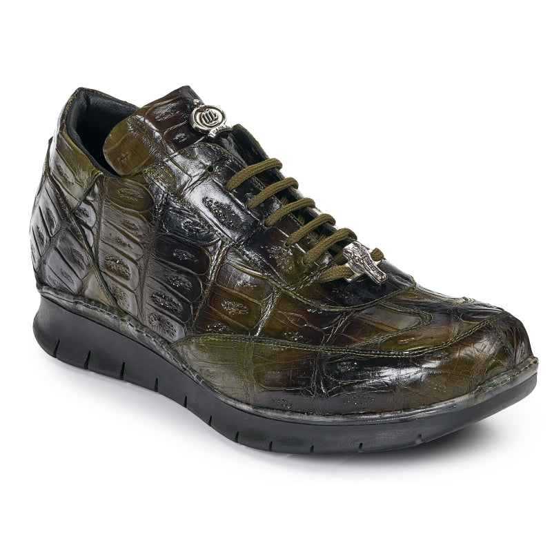 Mauri 8932 Crocodile Sneakers Multi Green | MensDesignerShoe.com