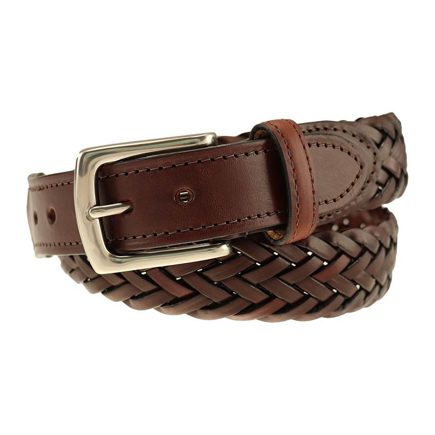 TB Phelps Maxwell Braided Leather Belt Briar