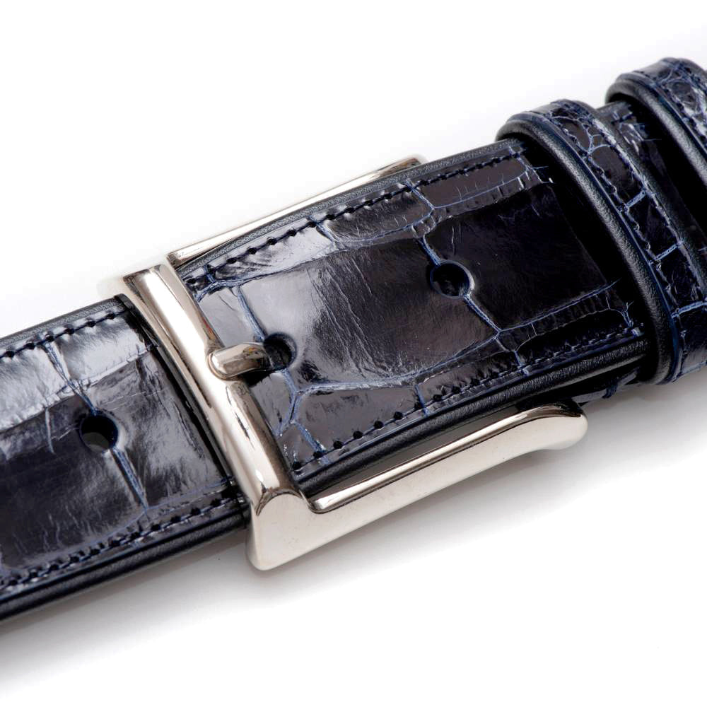 Mezlan AO7907 Alligator Belt Blue