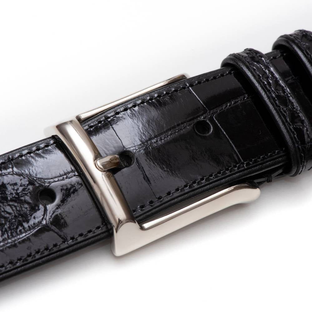 Mezlan AO7907 Genuine Alligator Belt Black