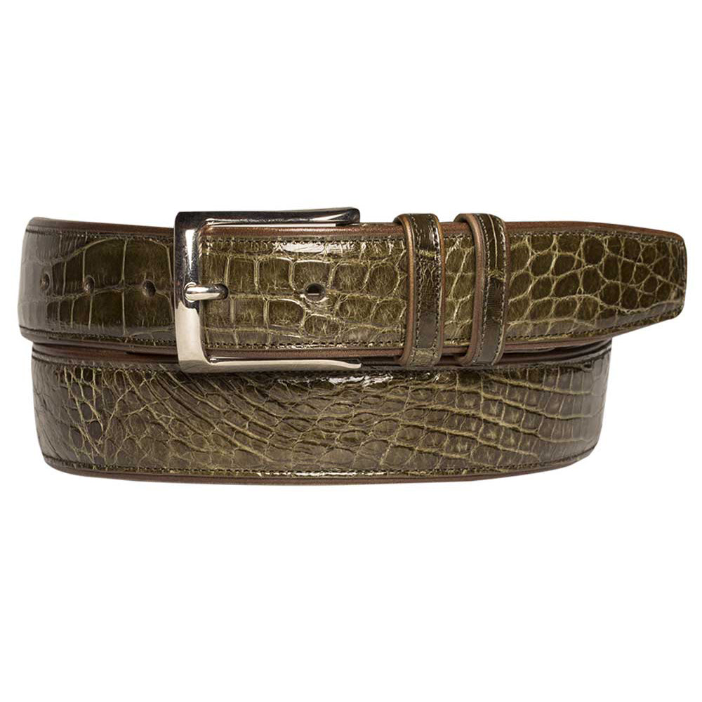Mezlan AO7907 Genuine Alligator Belt Olive