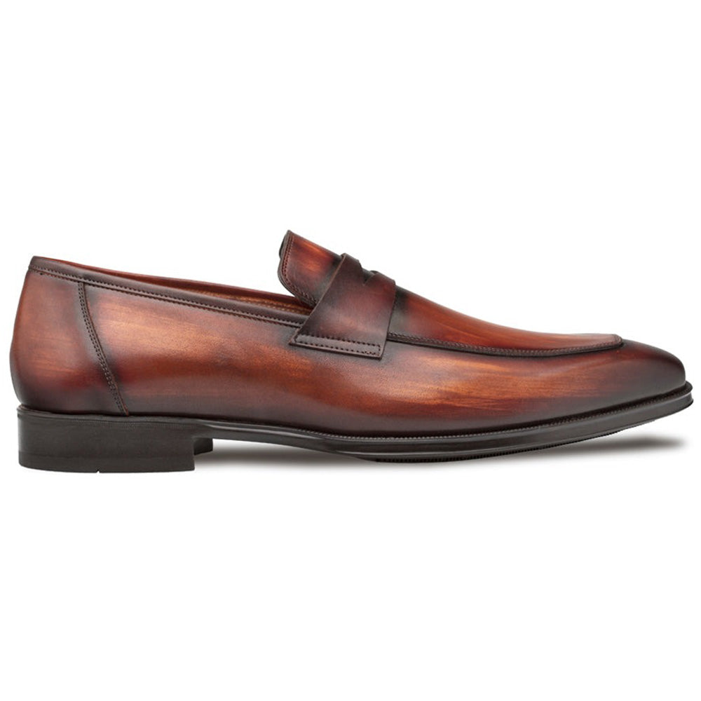 Mezlan Avenue Rubber Sole Penny Loafers Cognac / Rust