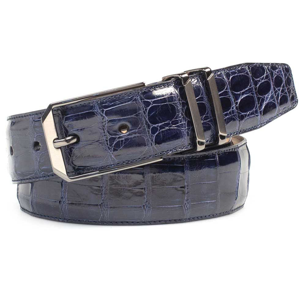 Mezlan Crocodile Belt Blue