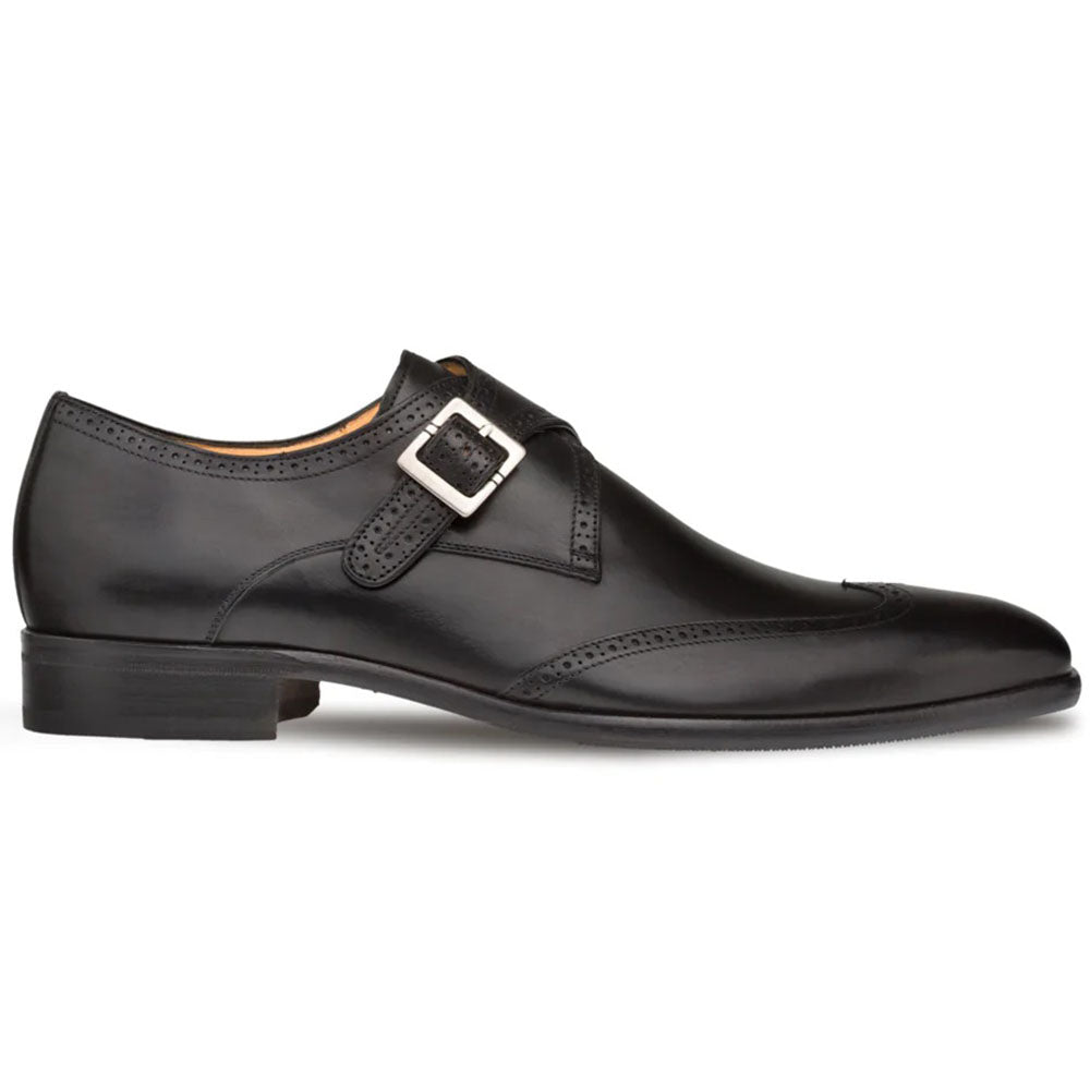 Mezlan Forest Wingtip Monkstrap Shoes Black