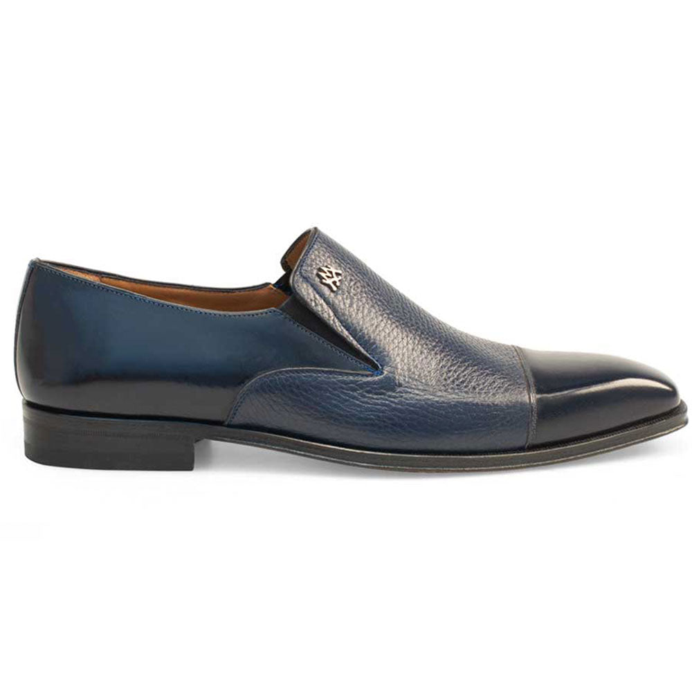 Mezlan Milani Deerskin Cap Toe Loafers Blue