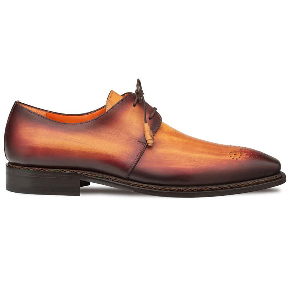 Mezlan Principe Patina Leather Derby Tan / Rust