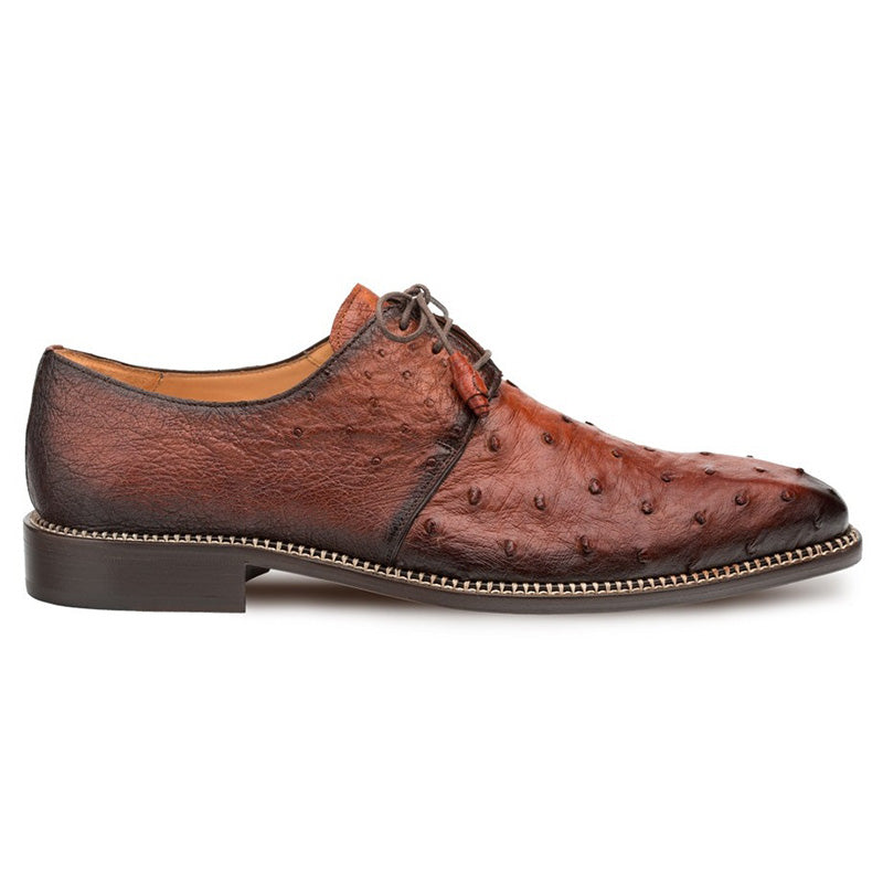 Mezlan Tillson Ostrich Plain Toe Blucher Brandy