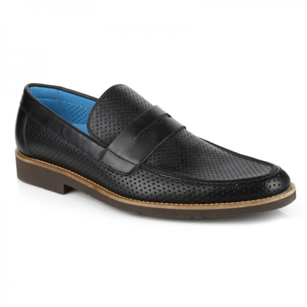 Toschi Italian Leather Loafers Michael Toschi Brando Plain Toe Loafers Black  main image 2