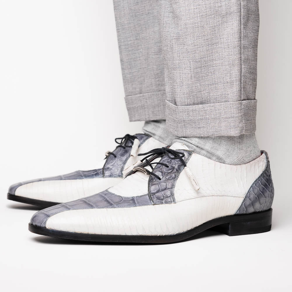 Marco Di Milano Moncalieri Alligator & Cobra Shoes White / Grey