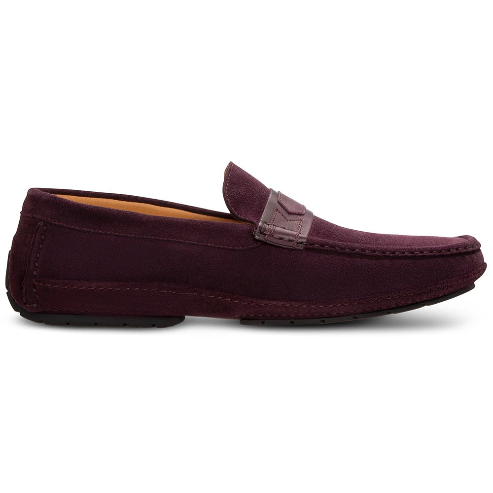 Moreschi Suede Driving Loafers Bordeaux