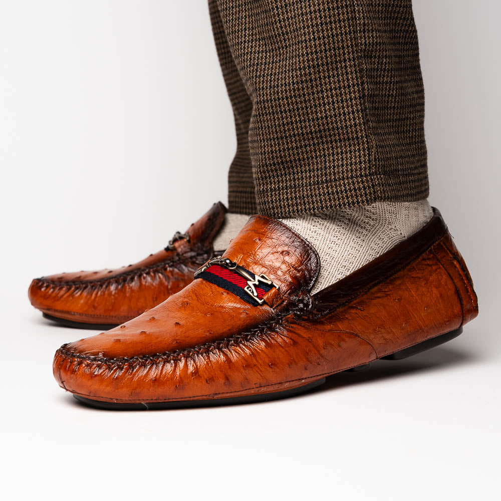 Mezlan Ostrich Driving Shoe Brandy (Exclusive) (RX7041-S)