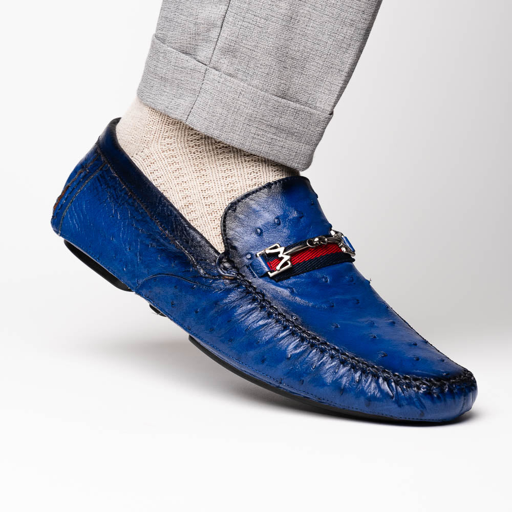 Mezlan Ostrich Driving Shoe Jeans (Exclusive) (RX7041-S)