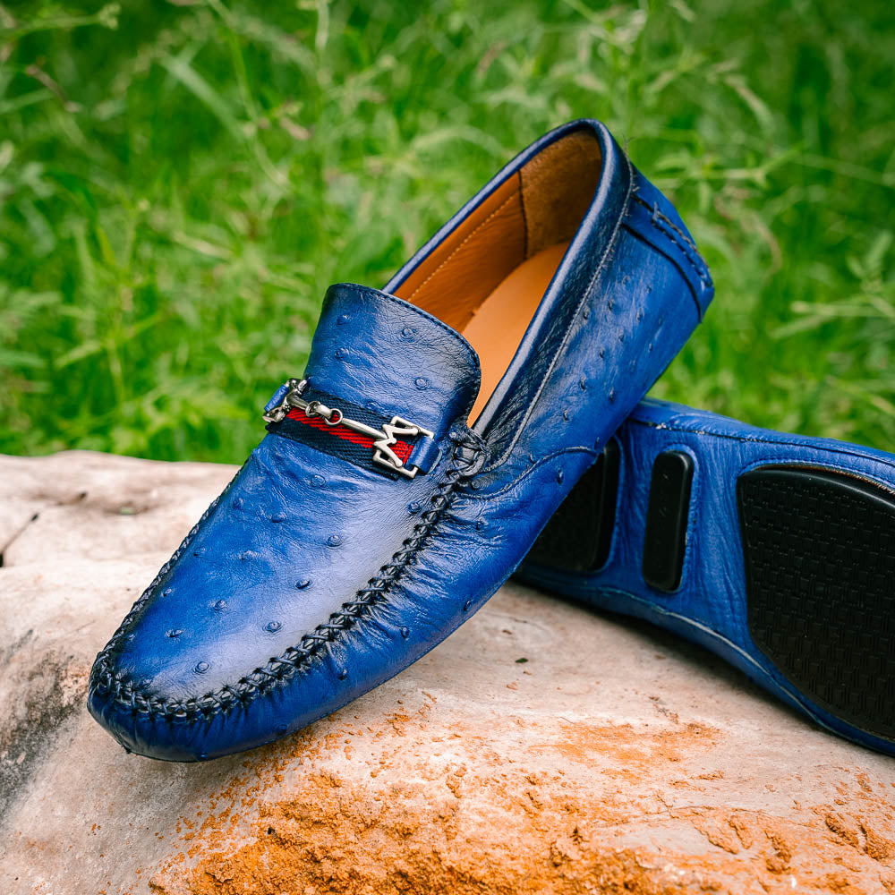 Mezlan Ostrich Driving Shoe Jeans (Exclusive) (RX7041-S)