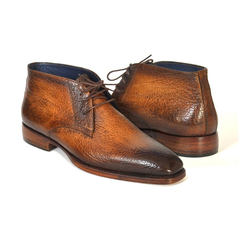 Paul Parkman Grain Leather Chukka Boots Brown / Camel