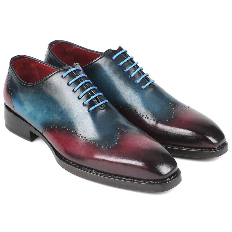 Paul Parkman Leather Wingtip Oxfords Blue & Purple  display picture 2