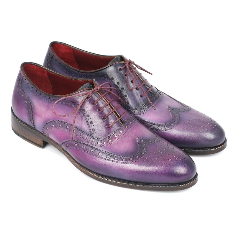 Paul Parkman Men's Wingtip Oxfords Purple - 741-PUR