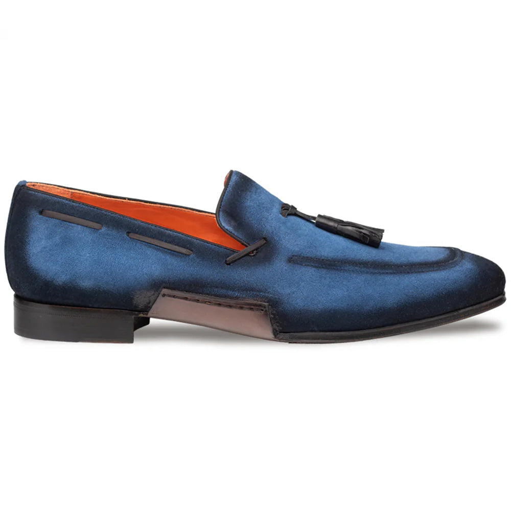 Mezlan Pavese Suede Tassled Slip On Cobalt (21310)