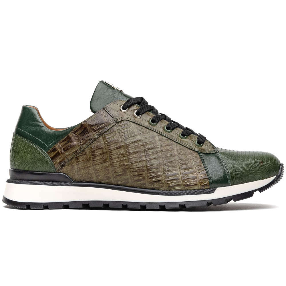 Marco Di Milano Portici Caiman & Lizard Sneakers Green Olive