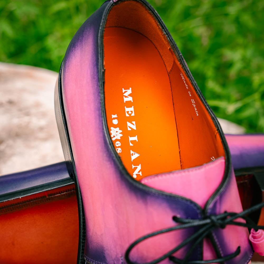 Mezlan Principe Patina Leather Derby Pink (Exclusive) (20842)