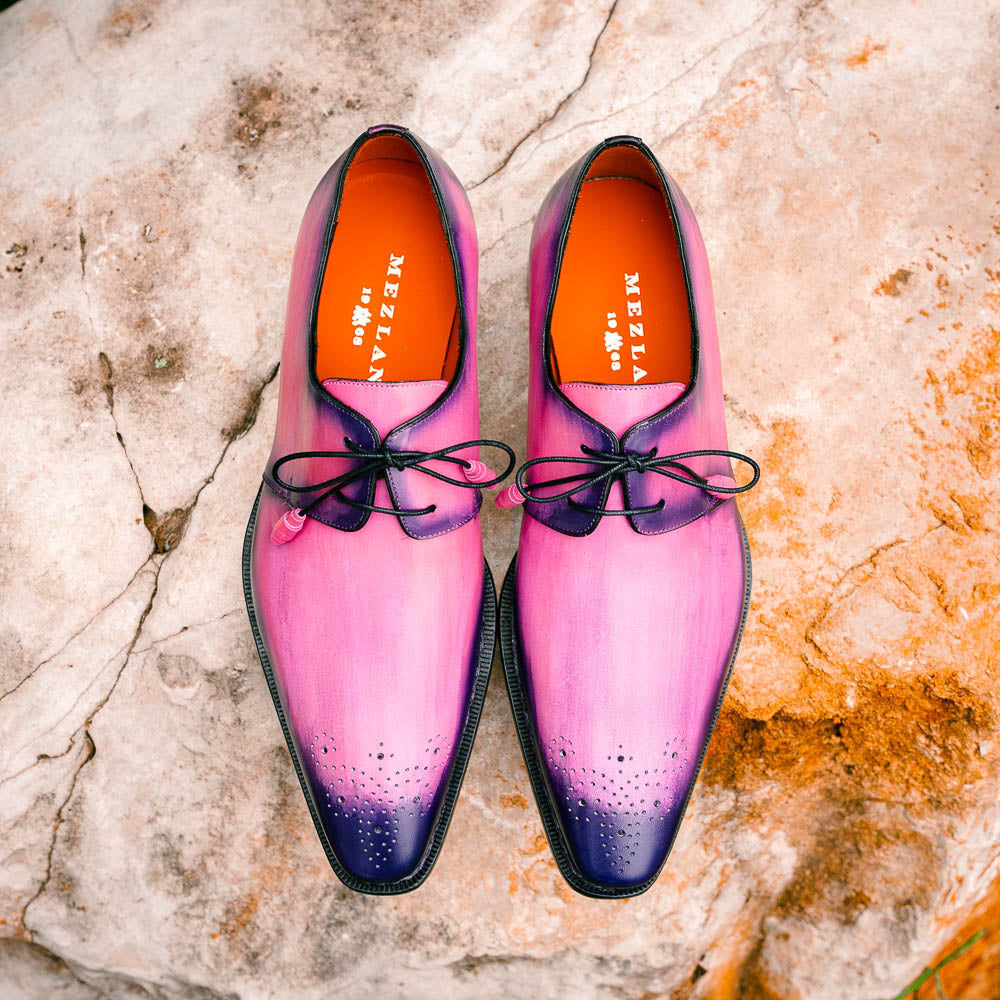 Mezlan Principe Patina Leather Derby Pink (Exclusive) (20842)