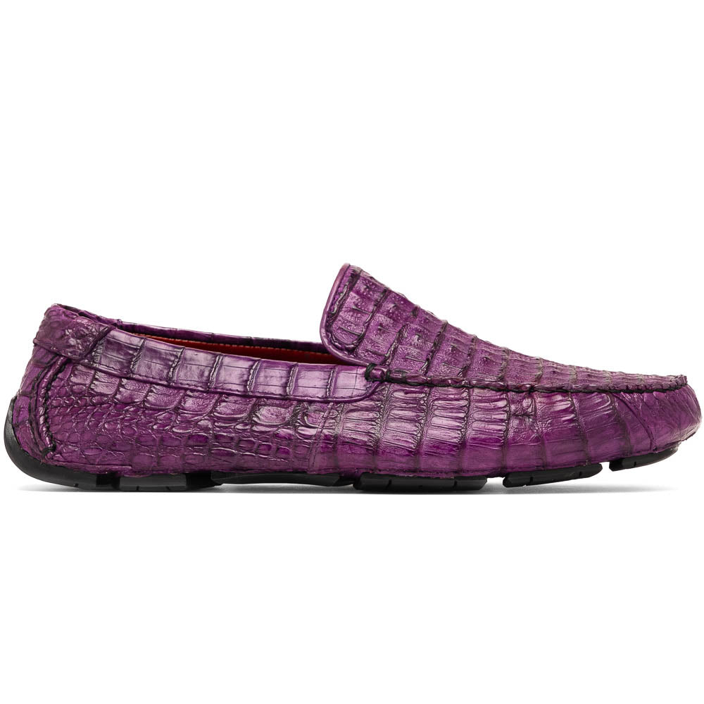 Marco Di Milano Remo Caiman Crocodile Driving Shoes Purple