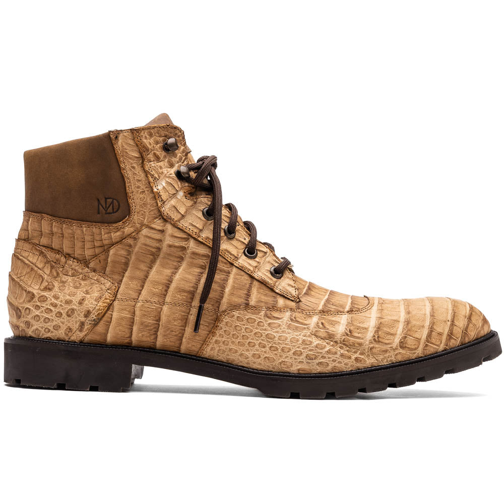 Marco Di Milano Leoni Caiman Crocodile Lace Up Boots Oil Orix