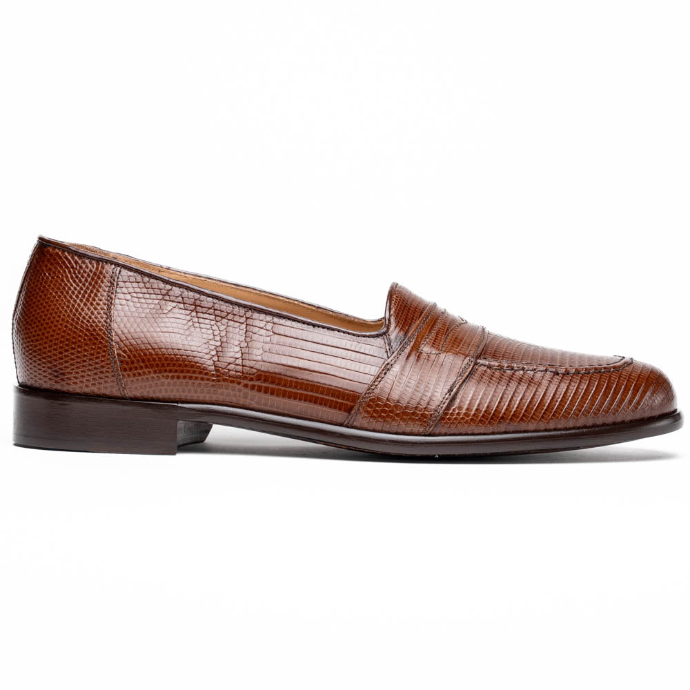 Zelli Rossi Genuine Lizard Slip-On Cognac | MensDesignerShoe.com