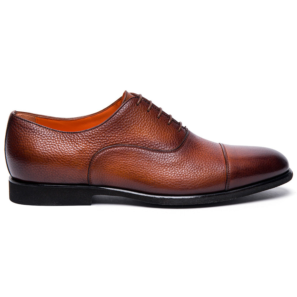Santoni DARIAN-B-SDSM39 Tumbled Calfskin Oxfords Brown  display picture 1