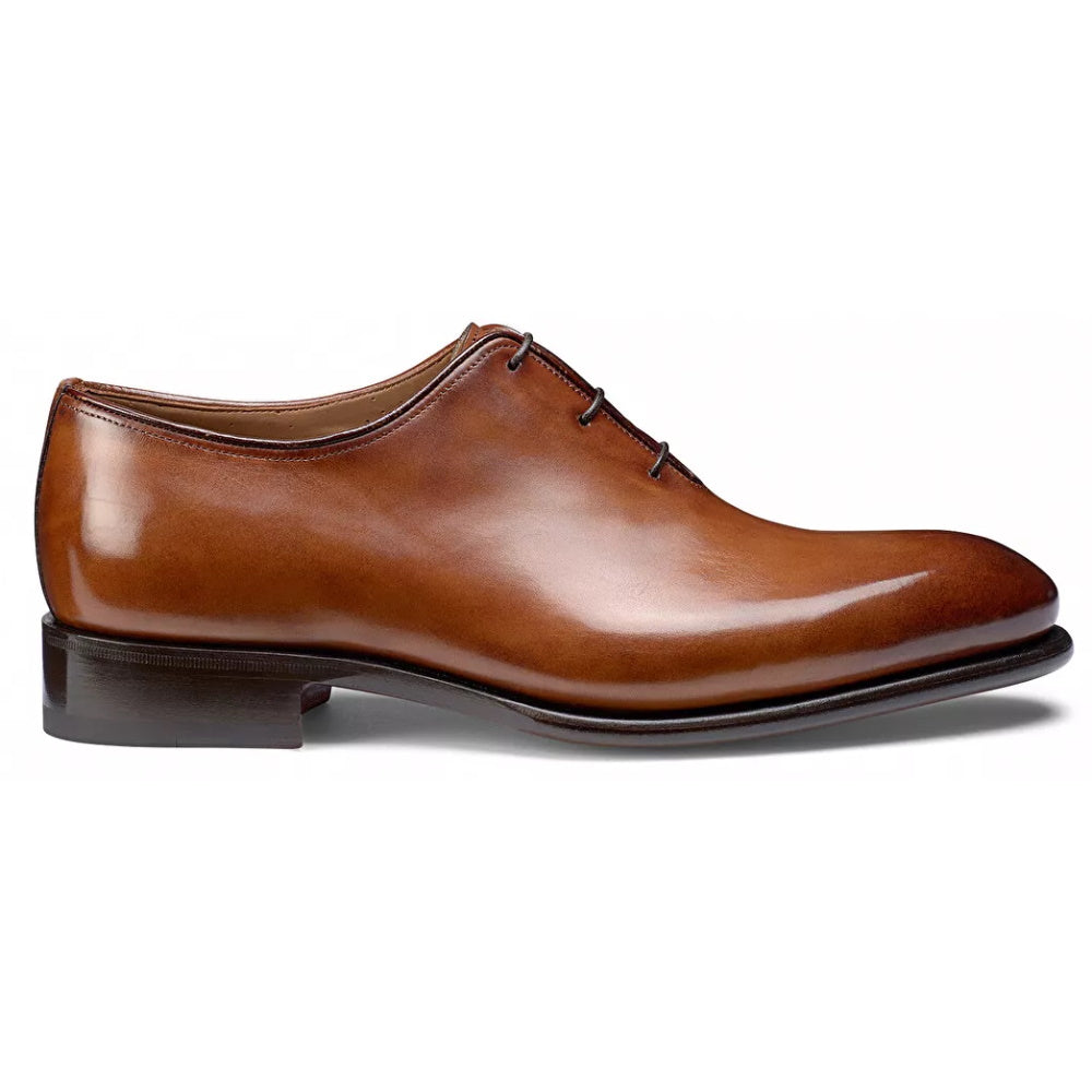 Santoni People Wholecut Oxfords Light Brown | MensDesignerShoe.com