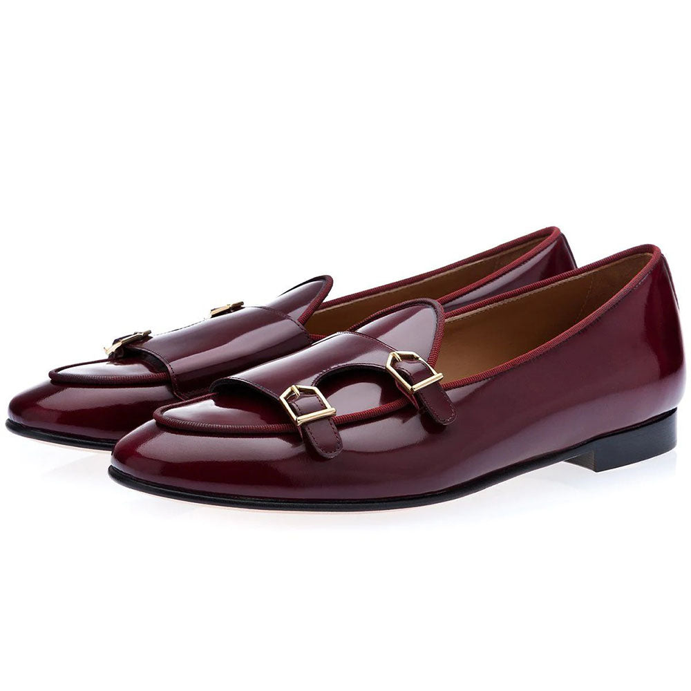 Superglamorous Tangerine 7 Brushed Belgian Loafers Burgundy 