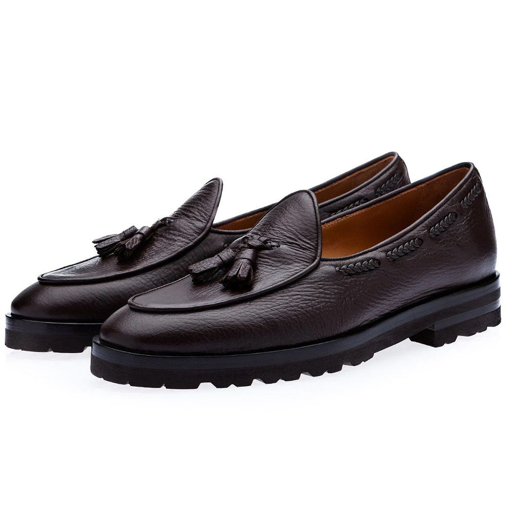 Superglamorous Tangerine 8-T Deer Belgian Loafers Cocoa