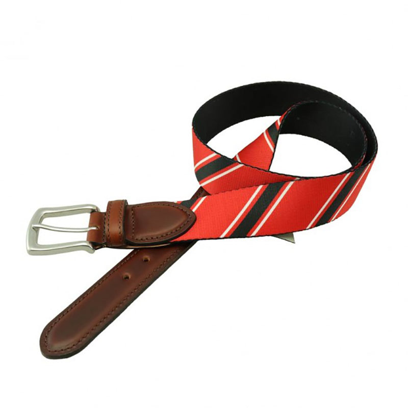 TB Phelps Hampton Web Tab Belt Repp Stripe 408BKRD