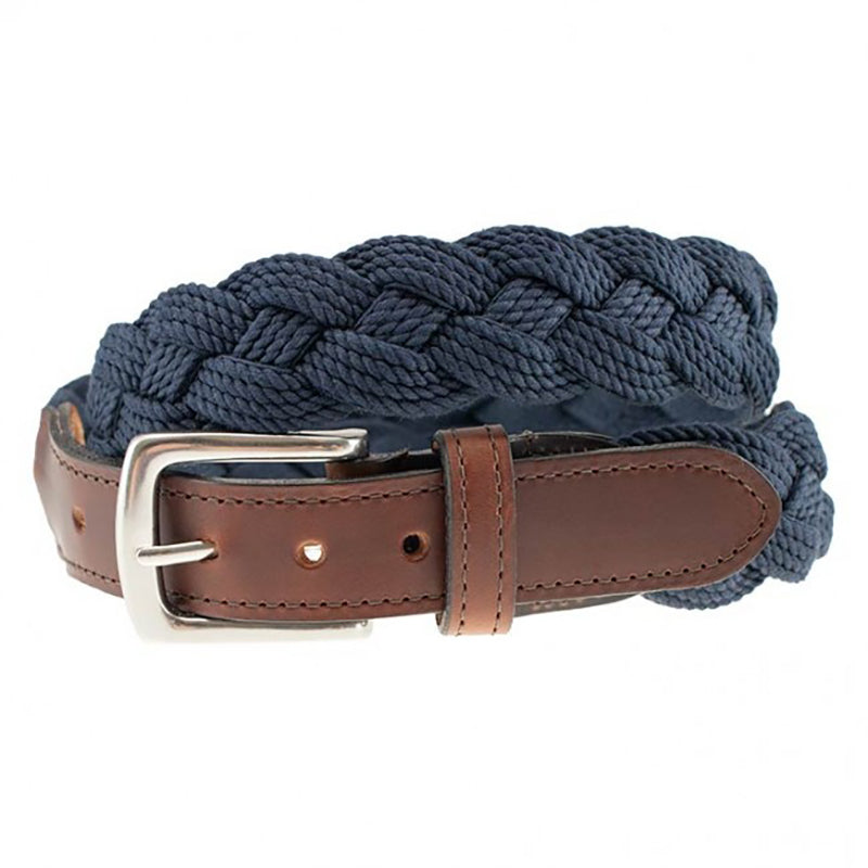 TB Phelps Savannah Cotton Braid Belt Navy