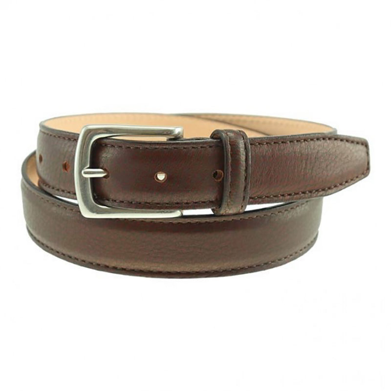 TB Phelps Torrence Deerskin Dress Belt Chestnut