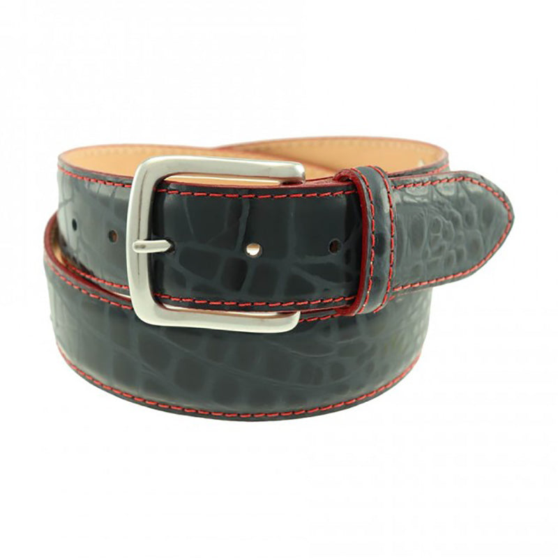 TB Phelps Travis Moc Croc Belt Navy