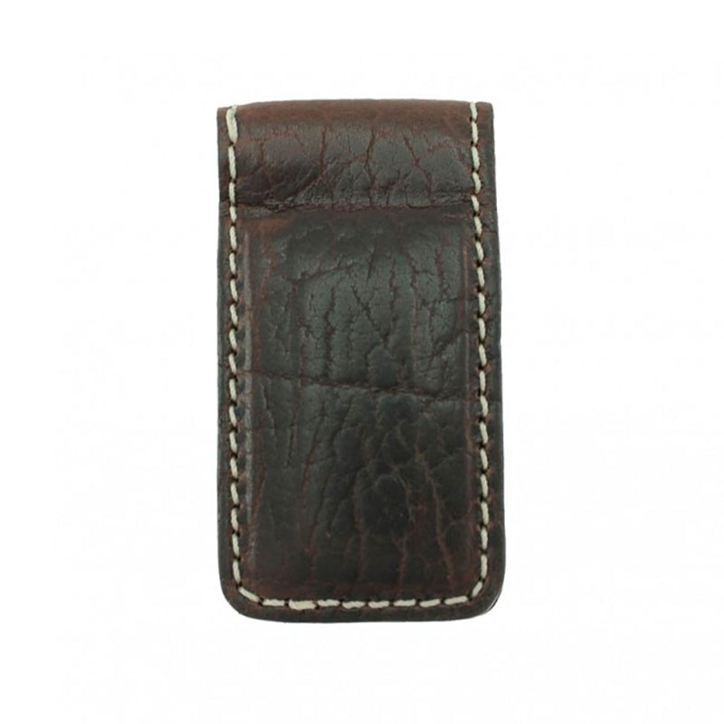TB Phelps Vegas Bison Money Clip Brown